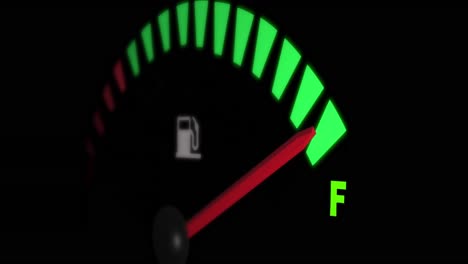 Animation-of-fuel-gauge-moving-over-black-background