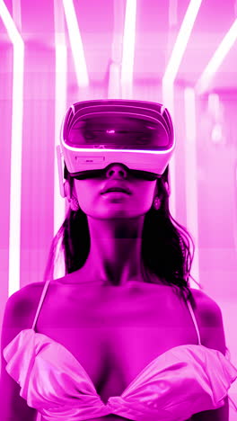 Sequence of females with VR headsets made with AI