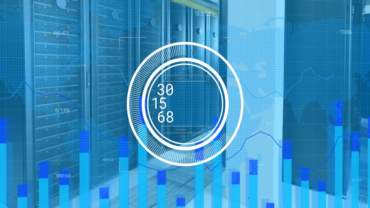 Animation of data processing over computer servers