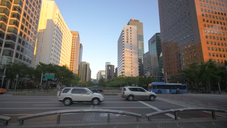 seoul street at sunrise