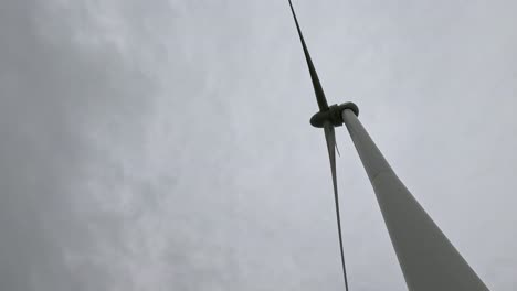 wind turbine rotating under cloudy sky