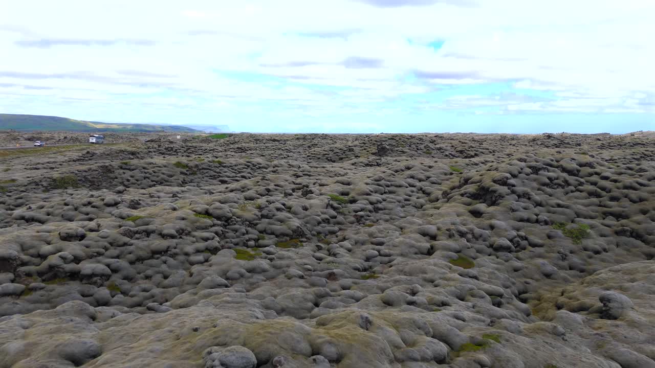 Explore Iceland’s lunar-like terrain through stunning drone footage that captures its unique beauty.