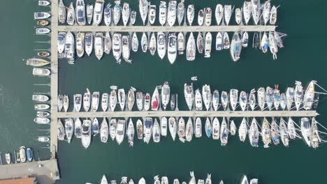 drone flight over a yacht harbour