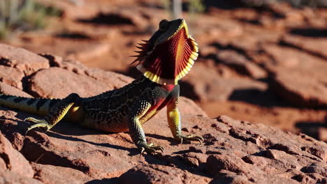 frilled lizard in australian desert