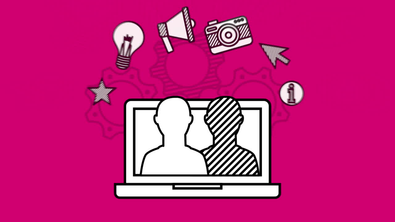 portátil con tecnología de redes sociales