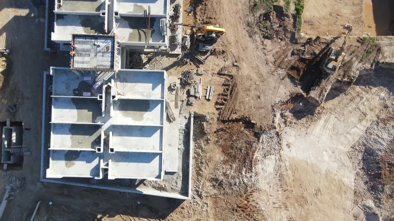 vista de drones de construcción de edificios