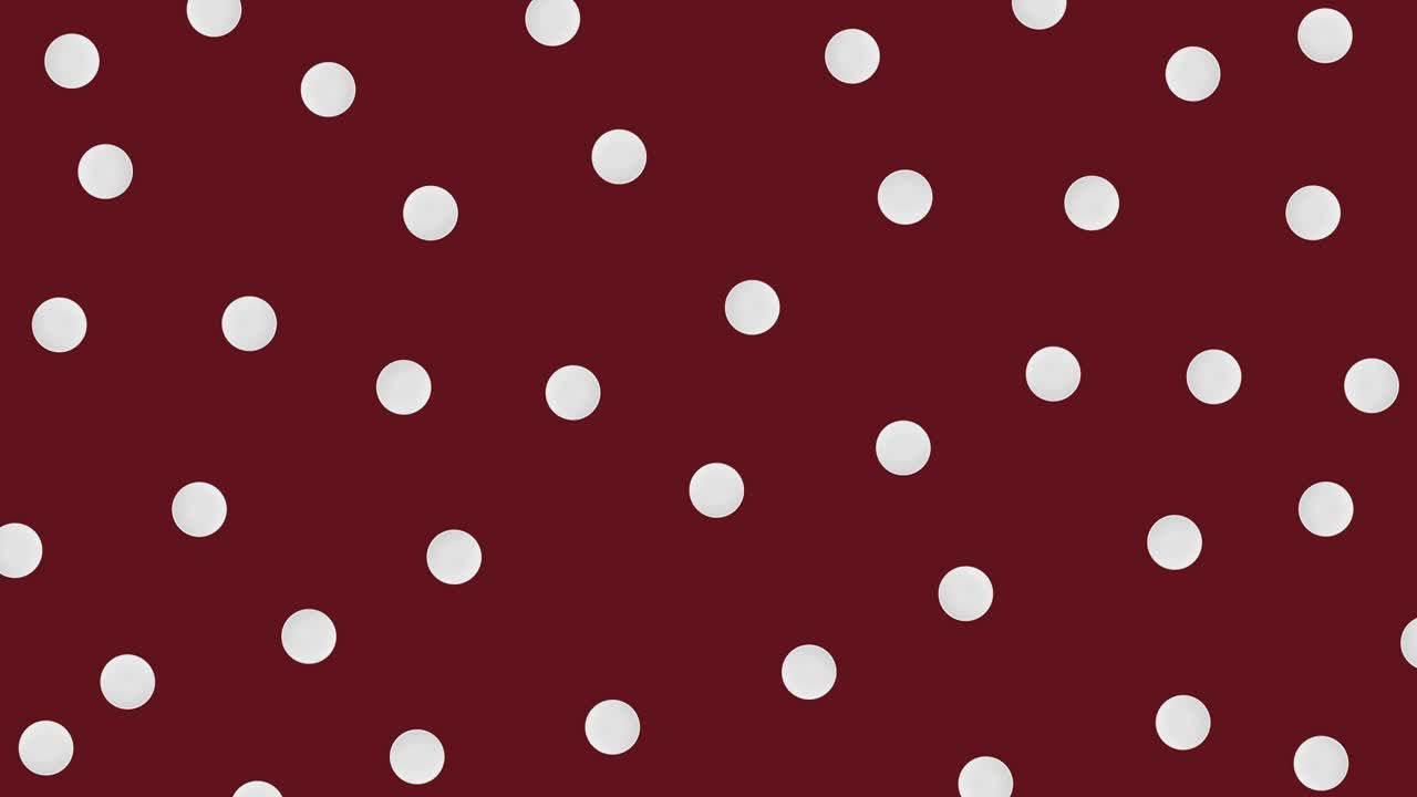 seamless looping animation with white round circles or bubbles wiggle on a burgundy background. abstract backdrop with copy space