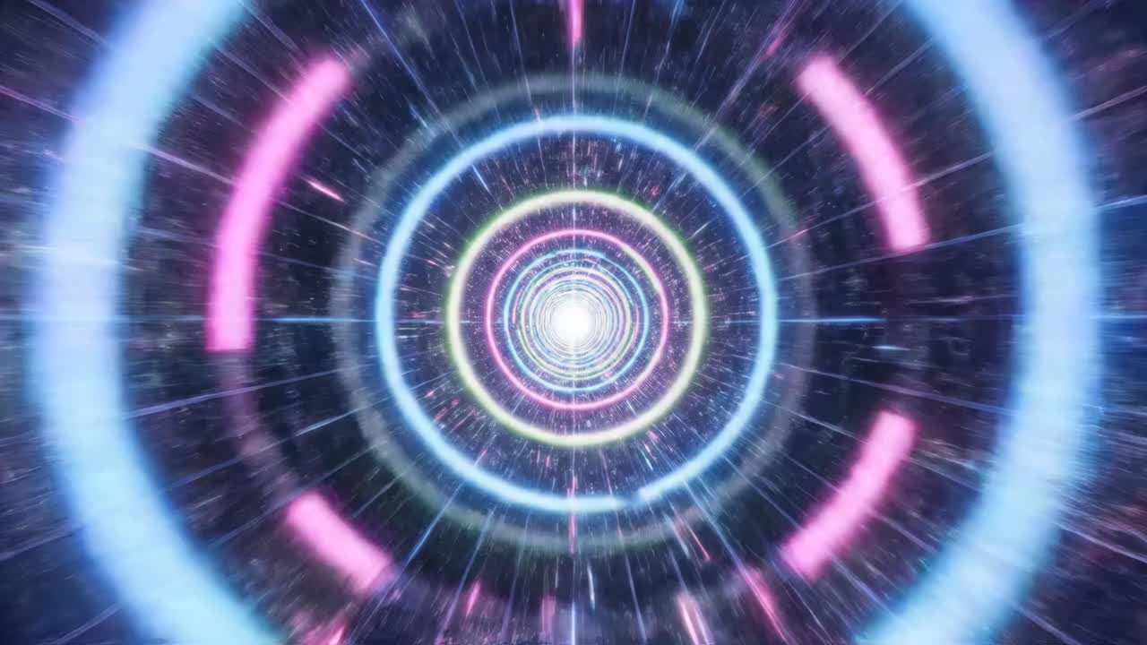 túnel de neón abstracto