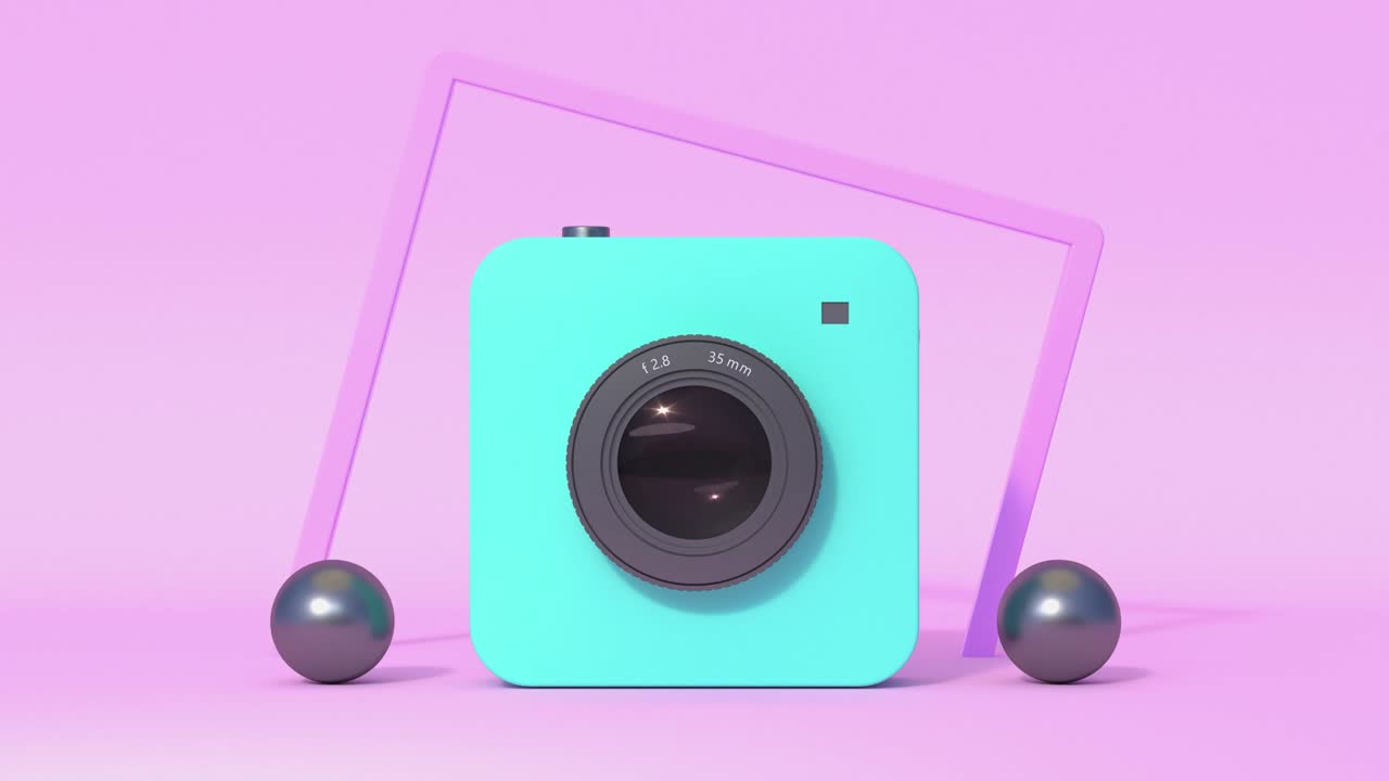 reflexión de la lente de la cámara digital rendering 3d de movimiento abstracto