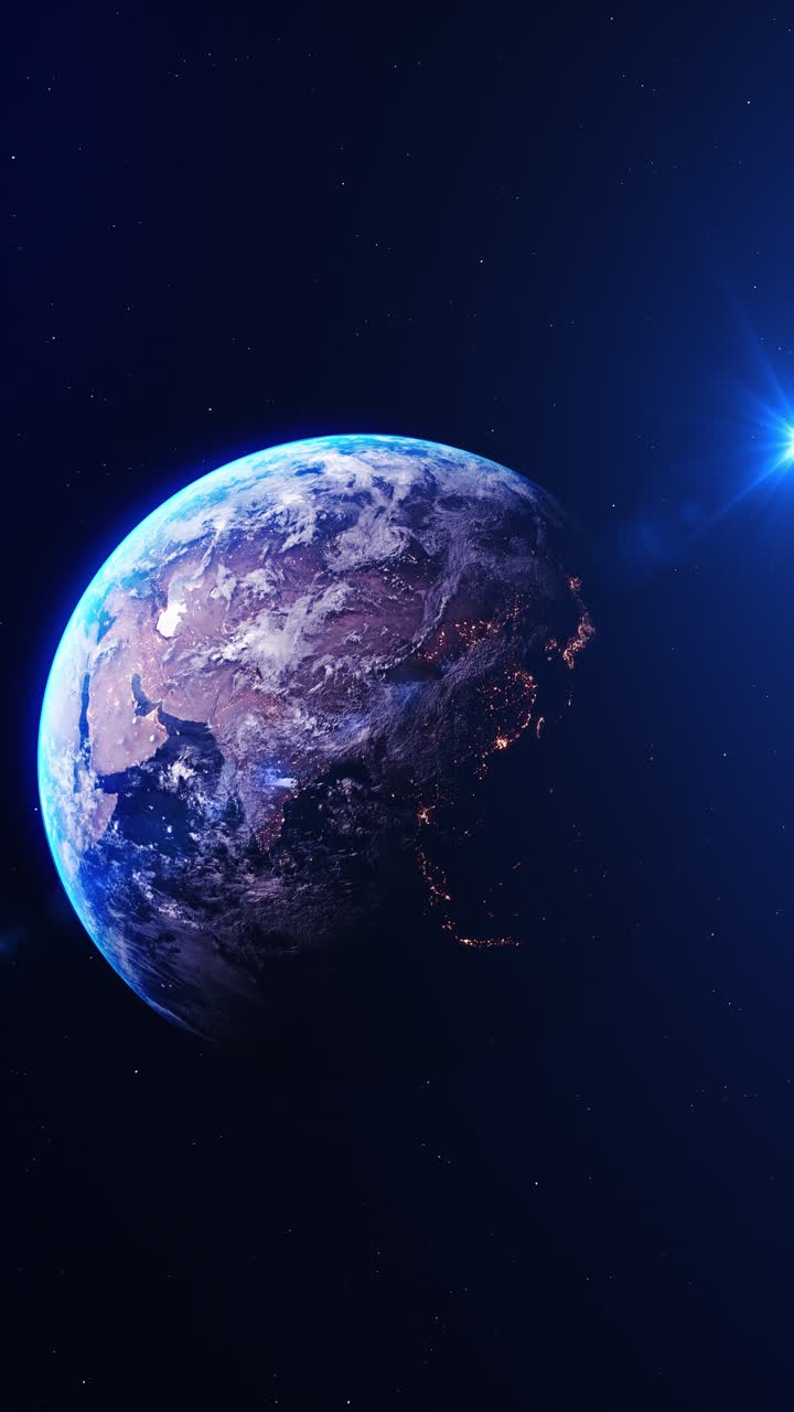Planeta Ziemia nocne światła miast piękny glob z orbity satelitarnej globalna technologia światowa.