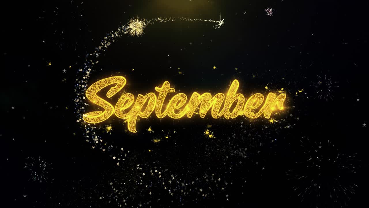 September Celebratory Graphic with Fireworks