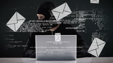 hackers jugando con correos electrónicos y códigos