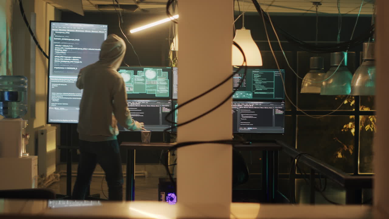 Data Center with Hacker Coding and Analyzing Data