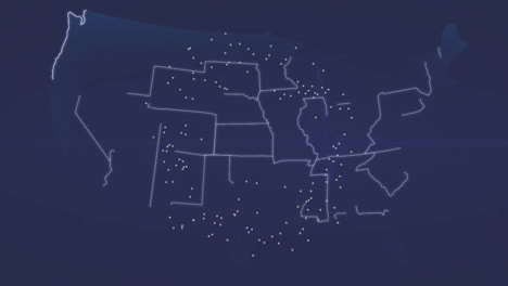 Map-of-United-States-with-glowing-dots-animation-over-blue-background