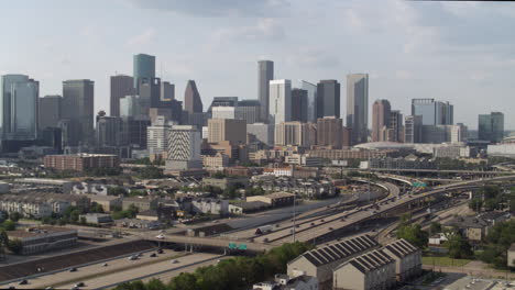 Toma-De-Establecimiento-Del-Centro-De-Houston-Desde-El-área-Histórica-Del-Tercer-Distrito