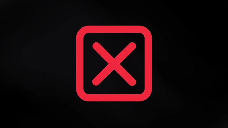 Animated Red X Symbol Appearing on Black Background
