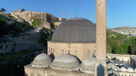 old city walls and mosque aerial view