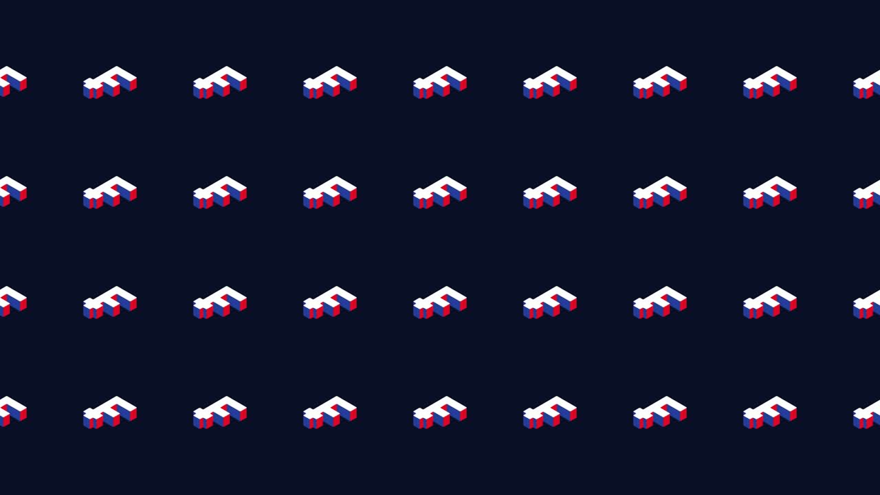 어두운 배경에 애니메이션 패턴으로 스위스 프랑 이소메트릭 기호.