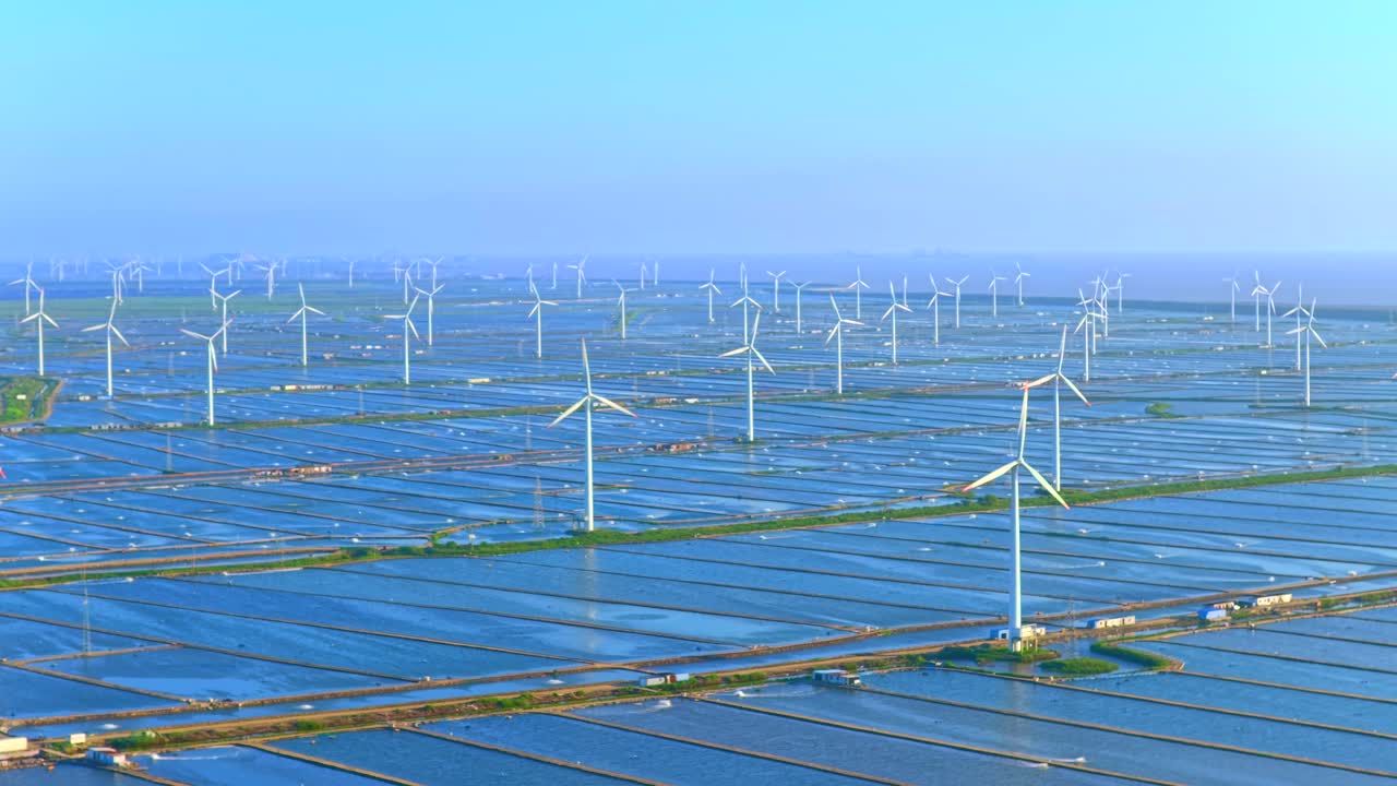 Aerial photography of wind turbines generating electricity, clean new energy, green energy, wind turbine power generation，Windmill for power generation
