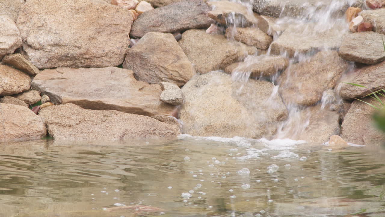 Small Waterfall Feature in a Rock Garden