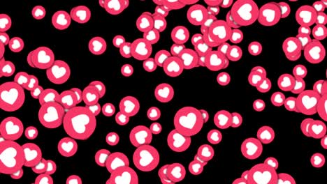 el corazón cae como la animación, el renderizado, el fondo, con el canal alfa, el bucle, 60 fps