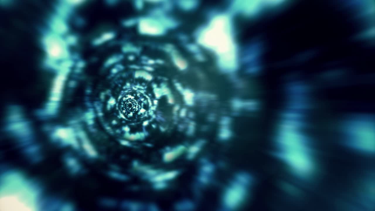 Abstract Blue Spiral Tunnel