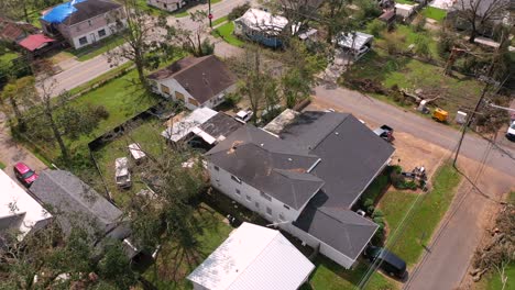 hurricane damaged homes in norco, louisiana post hurricane ida