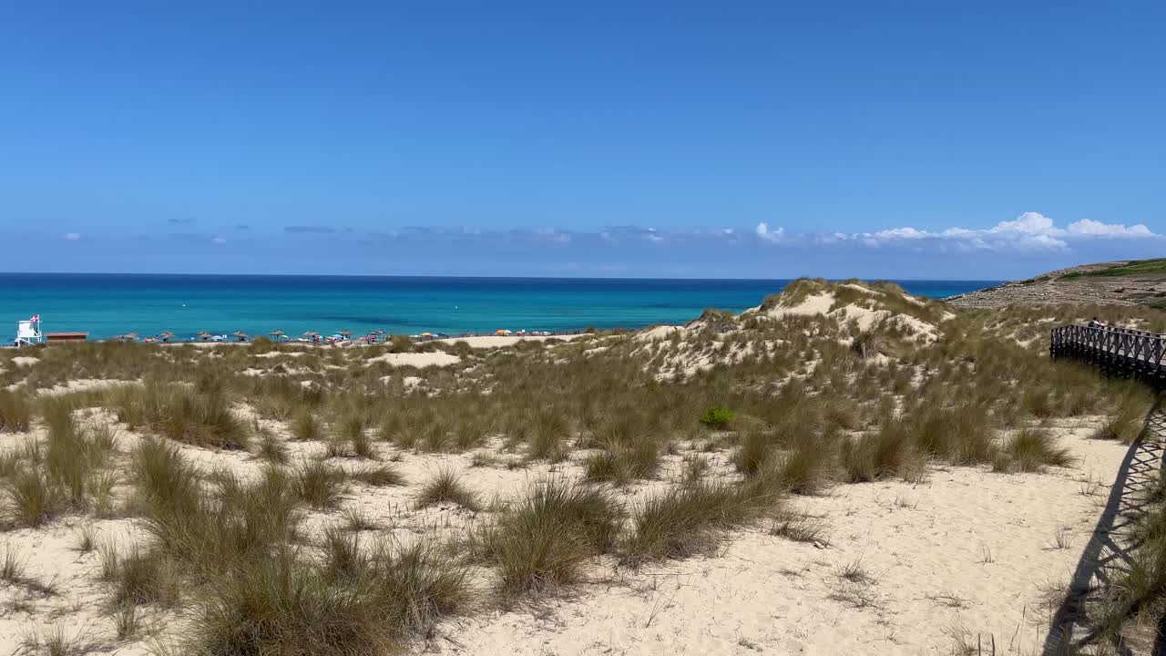 mesquida cove in mallorca balearic islands turquoise blue mediterranean sea, fine white sand beach