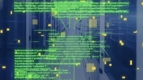 Animation-of-circuit-board-and-data-processing-over-computer-servers