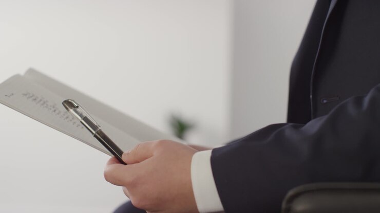 Close Up Of Male Candidate Being Called In For Job Interview In Office By Female Interviewer