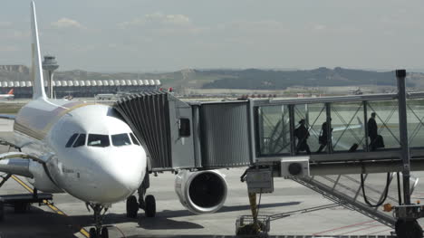 bajarse del avión