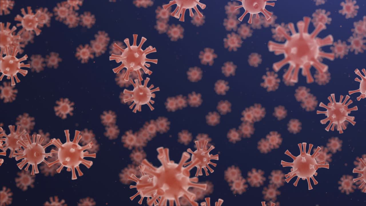 Virus Cells floating 3D Render