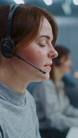 woman working in a call center