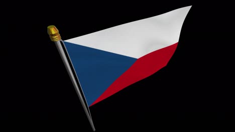 loop video of the czech republicflag  fluttering in the wind, slow motion video of 4k , with alpha channel