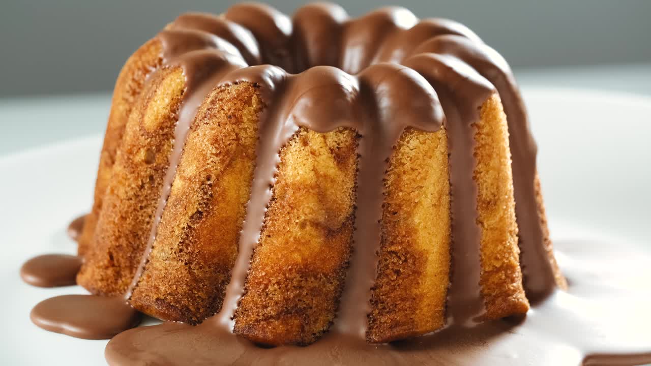 pastel de mármol con helado de nougat de chocolate