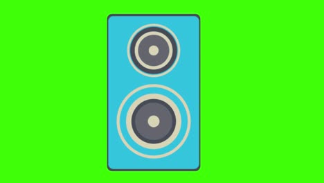 green screen of an animated blue audio column