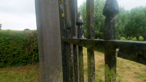 slowmo 4k footage shows lock on the old gate of former castle ter nisse from the 18th century, nisse, zeeland, netherlands