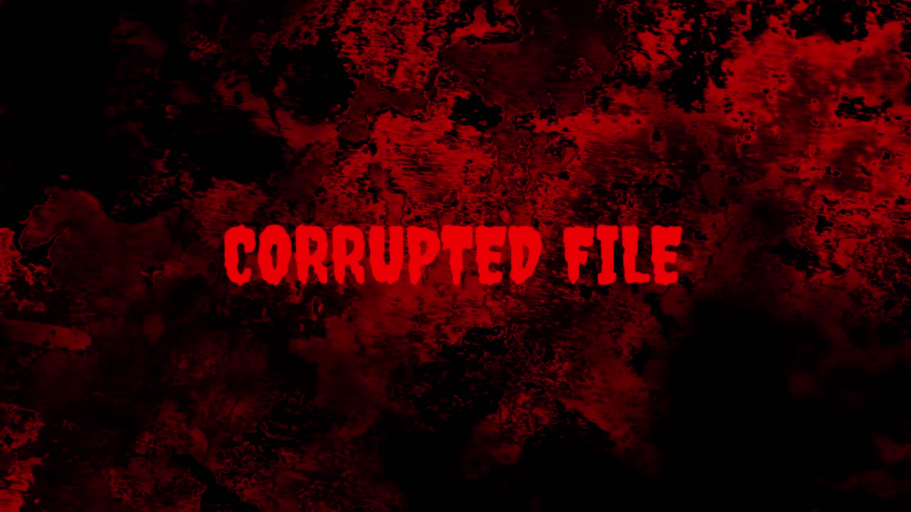 Corrupted File Text on Dark Red Grunge Background