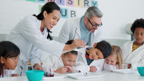 experiment, chemistry and teachers with children