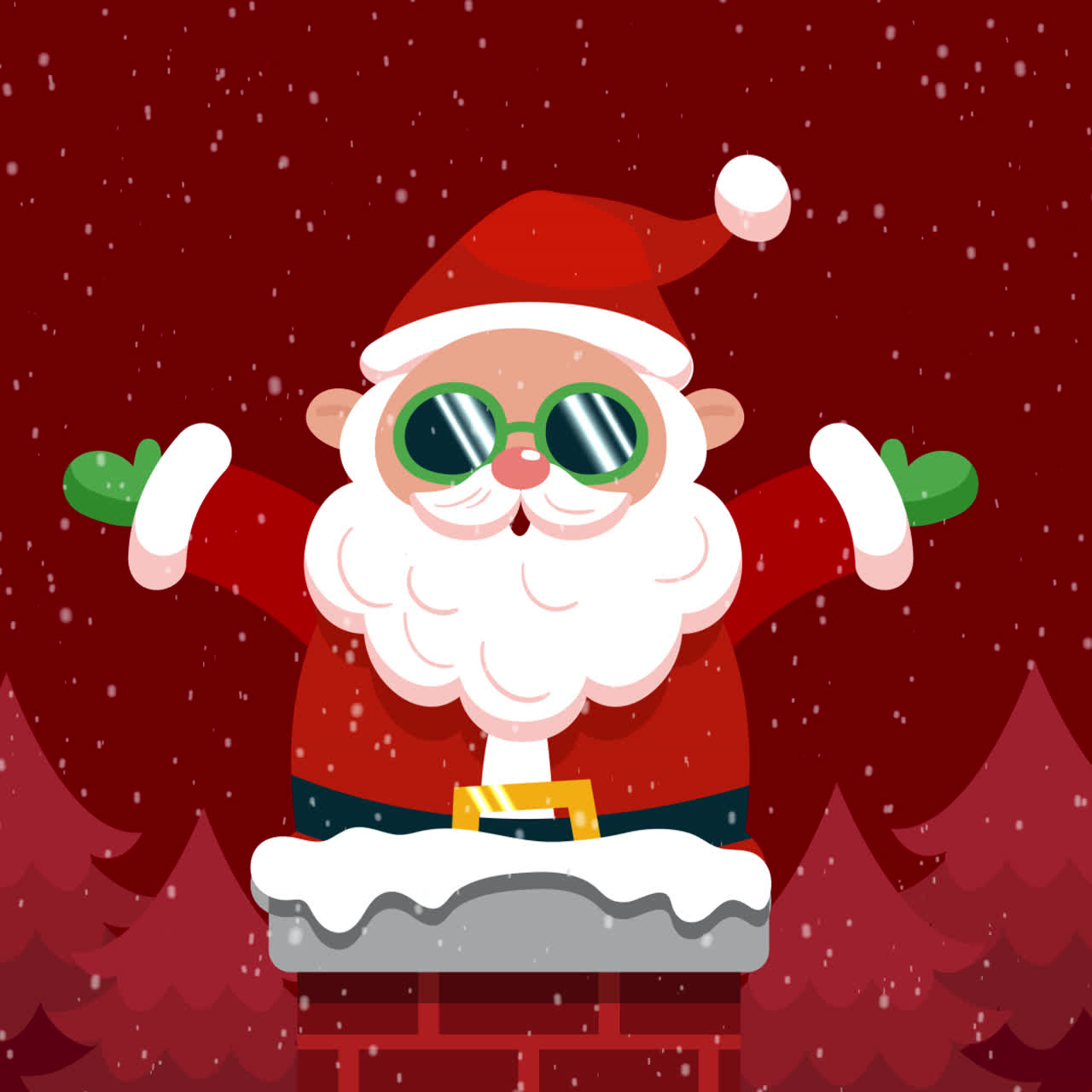 굴 위의 재미있는 산타클로스