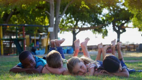 Kids-lying-in-the-playground-4k