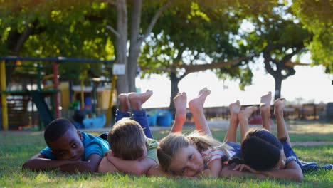 kids lying in the playground 4k