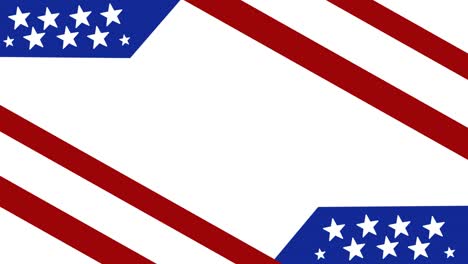 animation of american flag with stripes and stars moving over white background