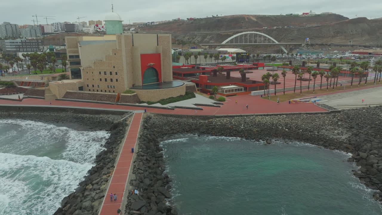 Architectural Elegance of Alfredo Kraus Auditorium: An Aerial View in Gran Canaria.