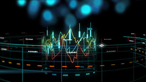 Animación-Del-Procesamiento-De-Datos-Financieros-Sobre-El-Mundo-Sobre-Fondo-Negro