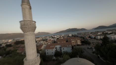 Acrobatic-fpv-high-speed-drone-aerial-footage-of-Siteler-Sirinyer-Mosque,-Turkey