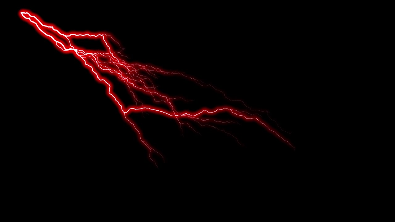 Fulmini rosso vivo su sfondo nero