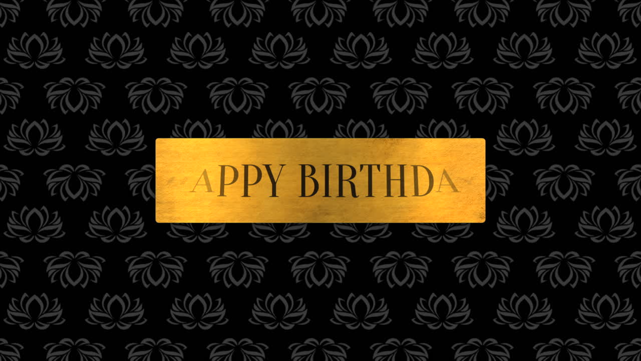 feliz cumpleaños con flores de verano en un marco dorado