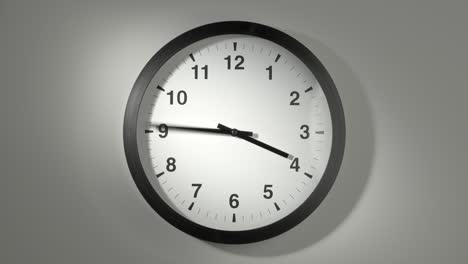 clock face in time lapse on white wall in office