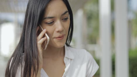 retrato de una hermosa mujer de negocios mientras habla por teléfono móvil